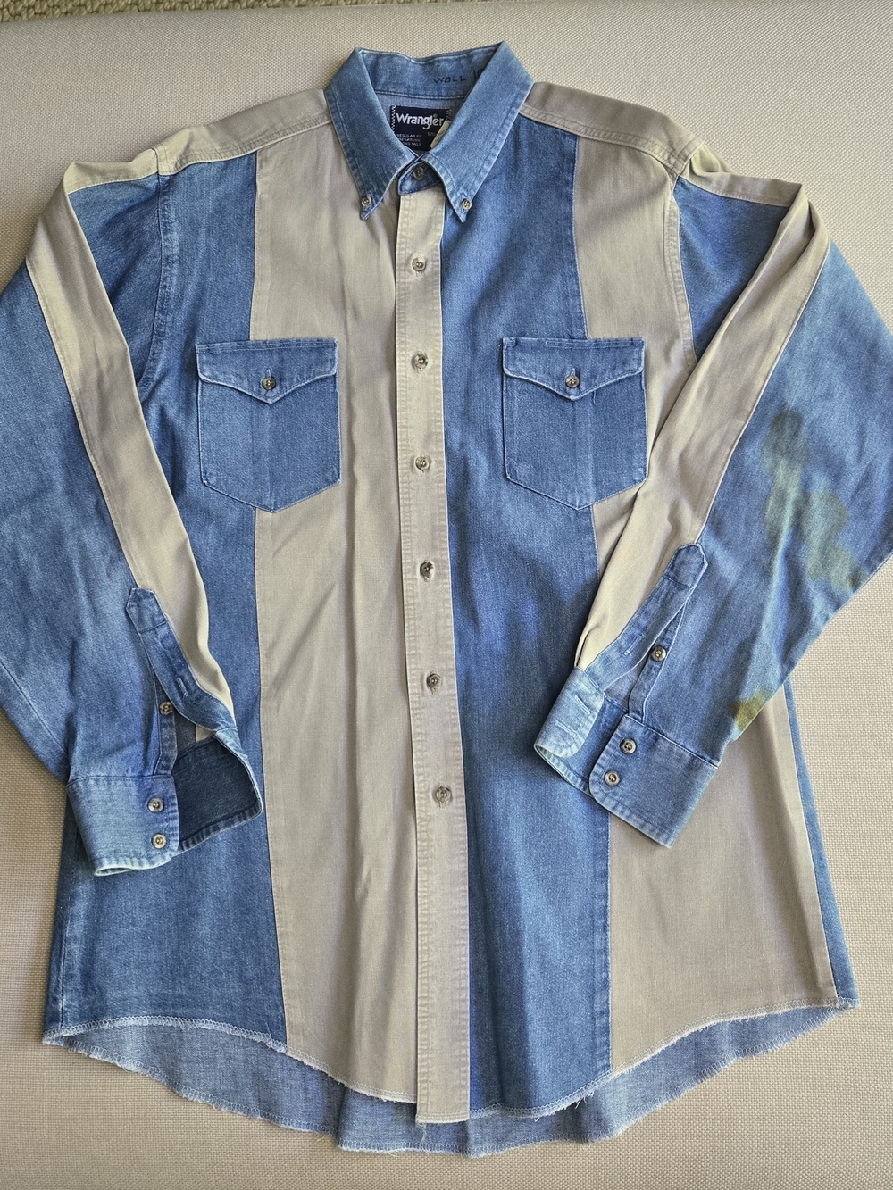 Wrangler Brushpopper X-Long Tails & Sleeve Men's Button Up Shirt Western 16.5-35
